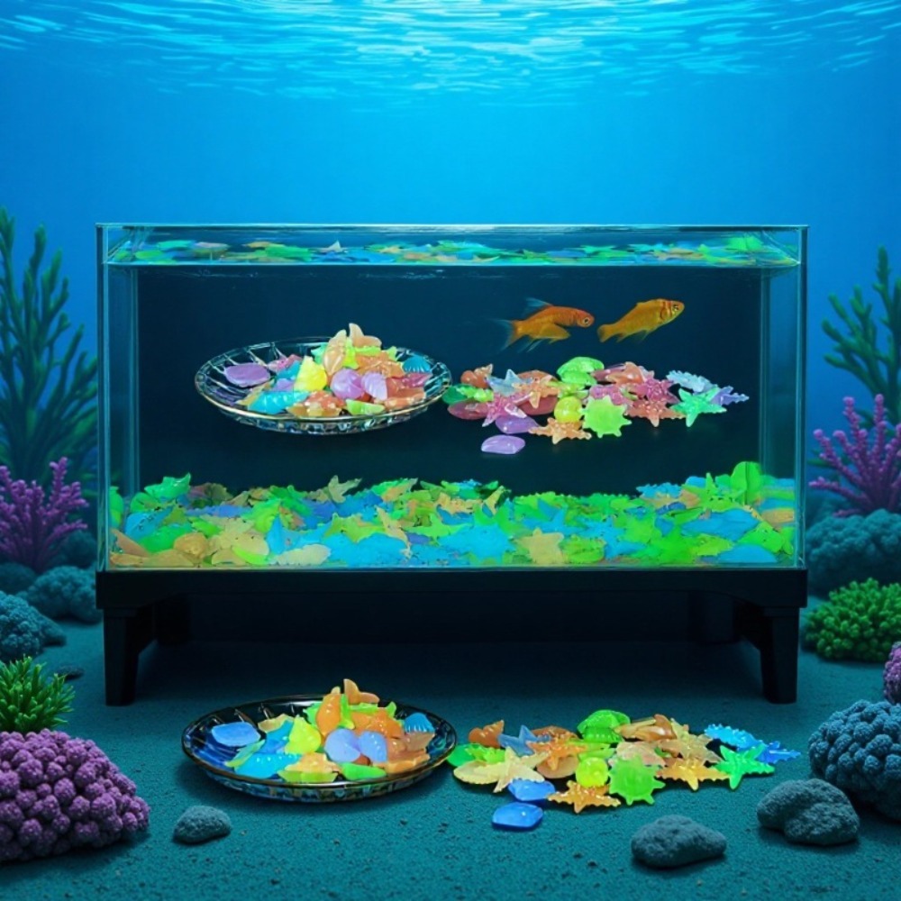 Aquarium Fish Types - Parlayan Işıltılı Okyanus Taşları Floresan Deniz