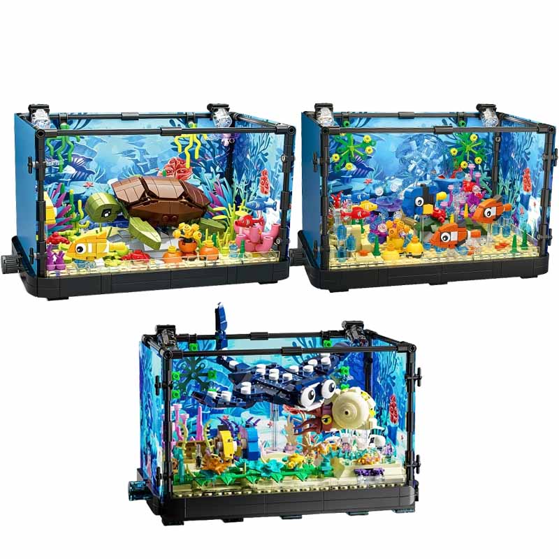 Aquarium Fish Types - Işıklı Balık Tankı Yapım Blokları Seti,