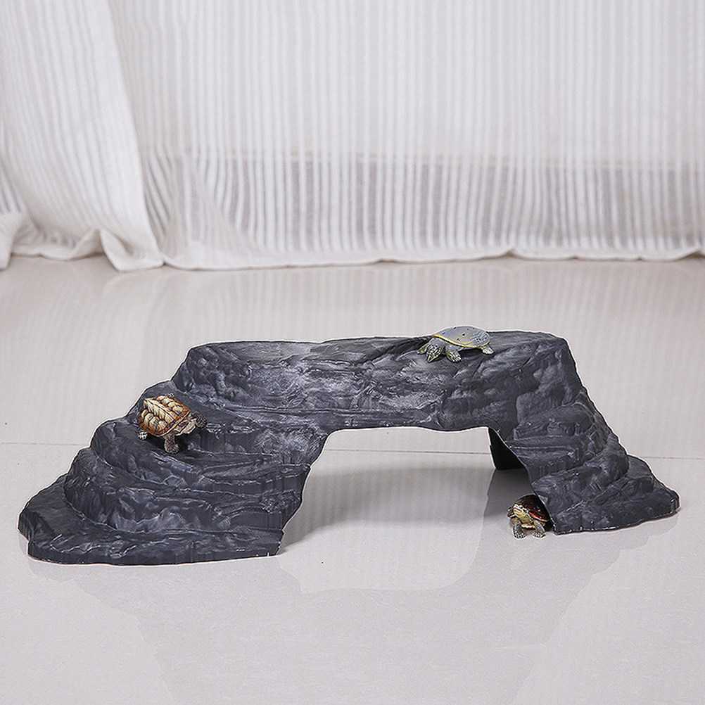Aquarium Fish Bridge - Büyük Taklit Taş Kaplumbağa Güneşlenme Platformu,